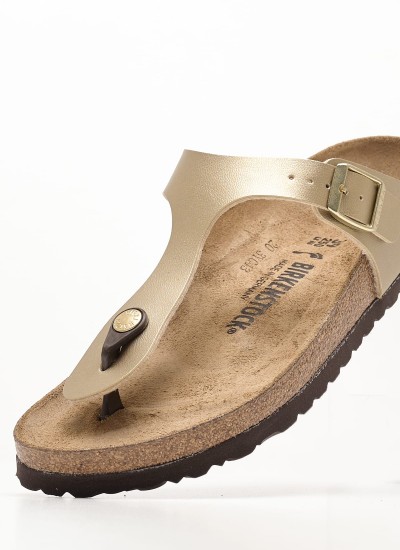 Γυναικεία Flats Gizeh.Big.Buckle Μαύρο Δέρμα Birkenstock