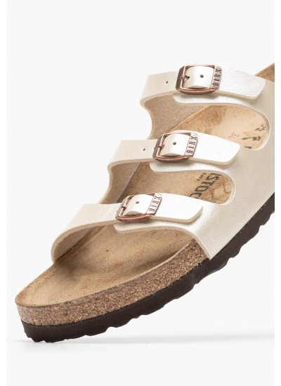 Γυναικεία Flats Florida.Grace Μπεζ ECOleather Birkenstock