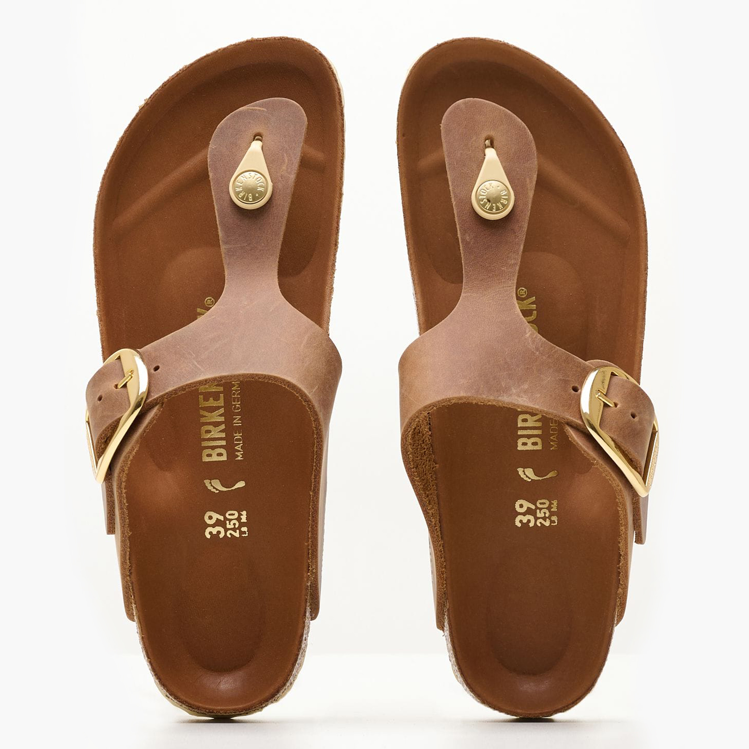 Γυναικεία Flats Gizeh.Bb.Hex Ταμπά Δέρμα Λαδερό Birkenstock