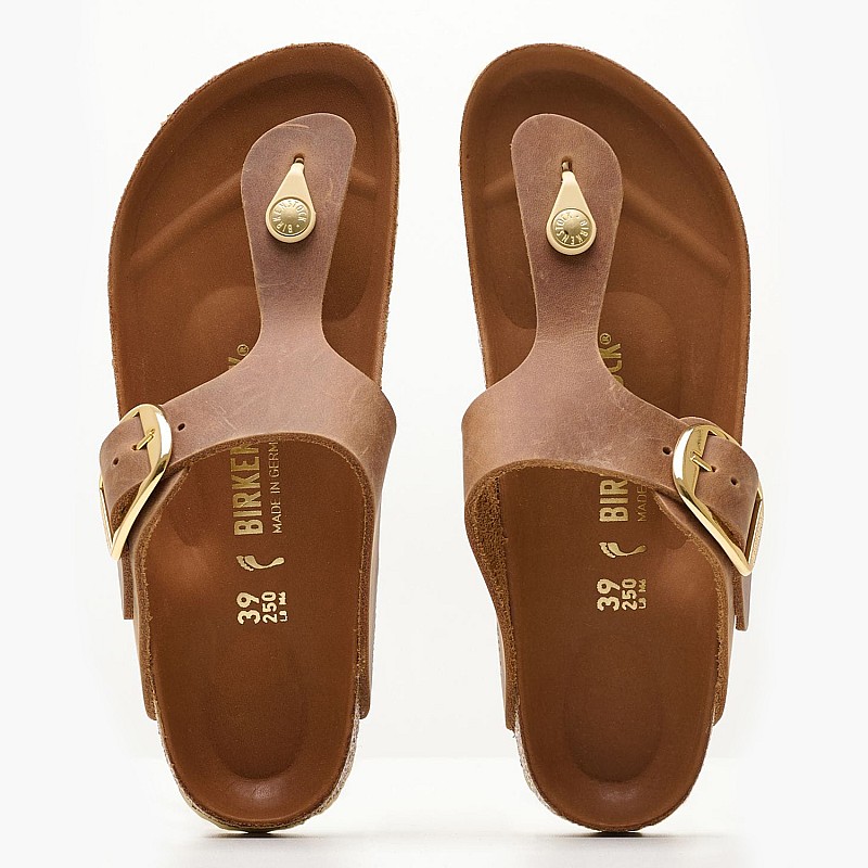 Γυναικεία Flats Gizeh.Bb.Hex Ταμπά Δέρμα Λαδερό Birkenstock