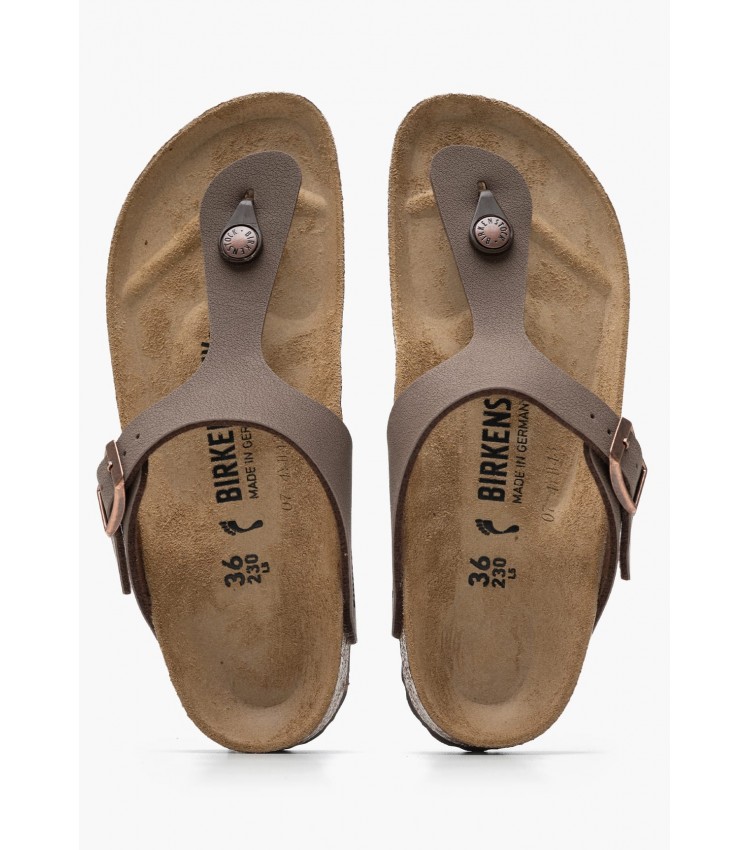 Γυναικεία Flats Gizeh.Bs.Nrw Καφέ ECOleather Birkenstock Γυναικεία Flats Gizeh.Bs.Nrw Καφέ ECOleather Birkenstock