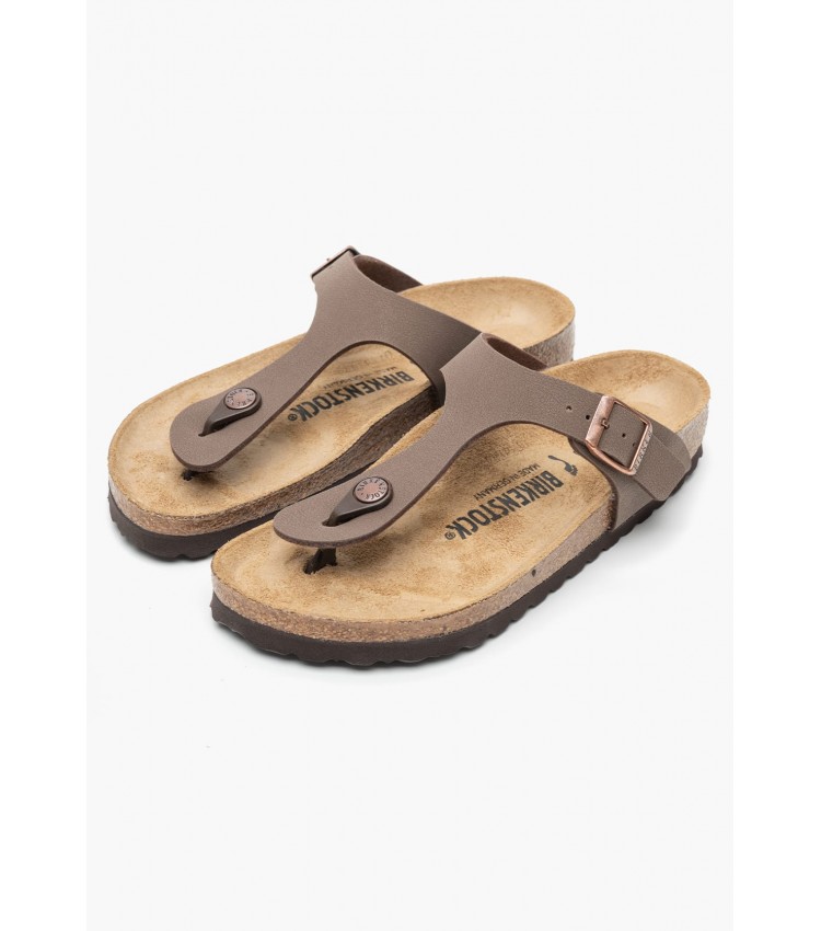 Γυναικεία Flats Gizeh.Bs.Nrw Καφέ ECOleather Birkenstock Γυναικεία Flats Gizeh.Bs.Nrw Καφέ ECOleather Birkenstock