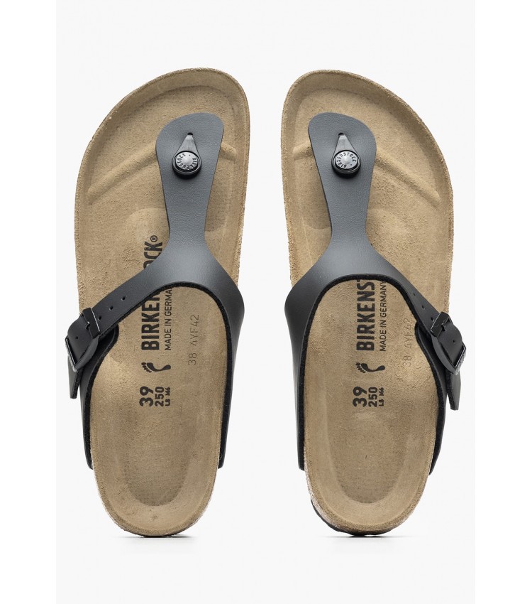 Γυναικεία Flats Gizeh.Bs23 Μαύρο ECOleather Birkenstock Γυναικεία Flats Gizeh.Bs23 Μαύρο ECOleather Birkenstock