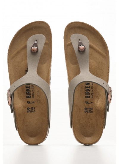 Women Flats Gizeh.Fb Grey ECOleather Birkenstock