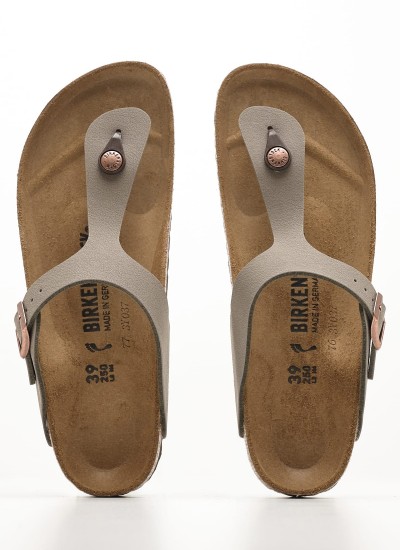 Γυναικεία Flats Gizeh.Big.Buckle Μαύρο Δέρμα Birkenstock