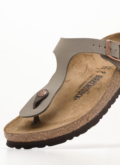 Γυναικεία Flats Gizeh.Big.Buckle Μαύρο Δέρμα Birkenstock