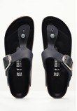Γυναικεία Flats Gizeh.Hex Μαύρο Δέρμα Λαδερό Birkenstock