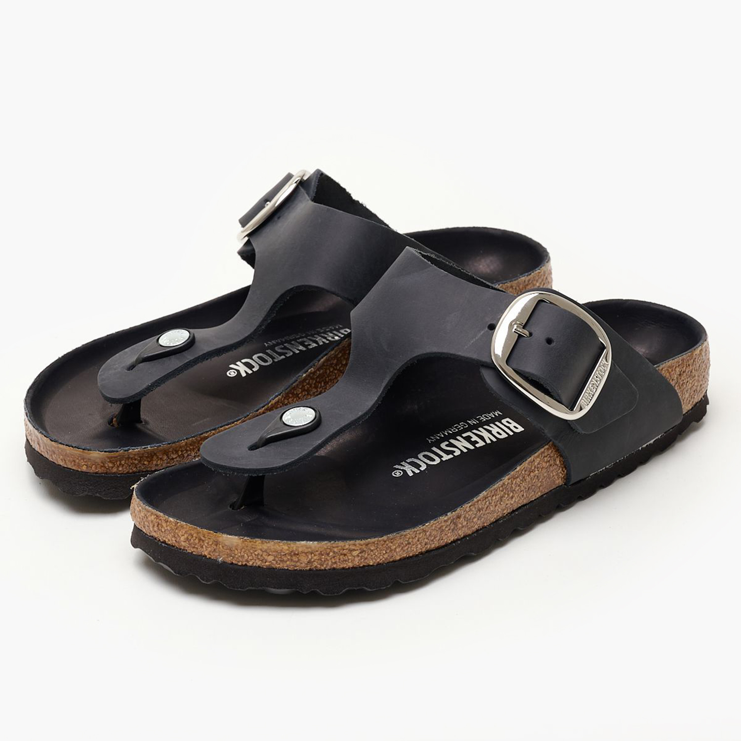 Γυναικεία Flats Gizeh.Hex Μαύρο Δέρμα Λαδερό Birkenstock Γυναικεία Flats Gizeh.Hex Μαύρο Δέρμα Λαδερό Birkenstock
