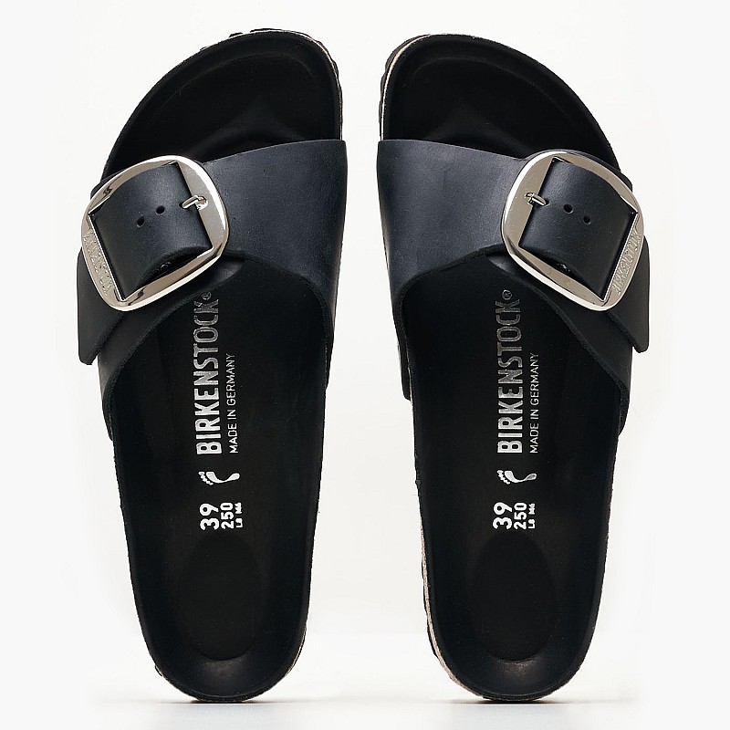 Γυναικεία Flats Madrid.Hex.Bl Μαύρο Δέρμα Λαδερό Birkenstock