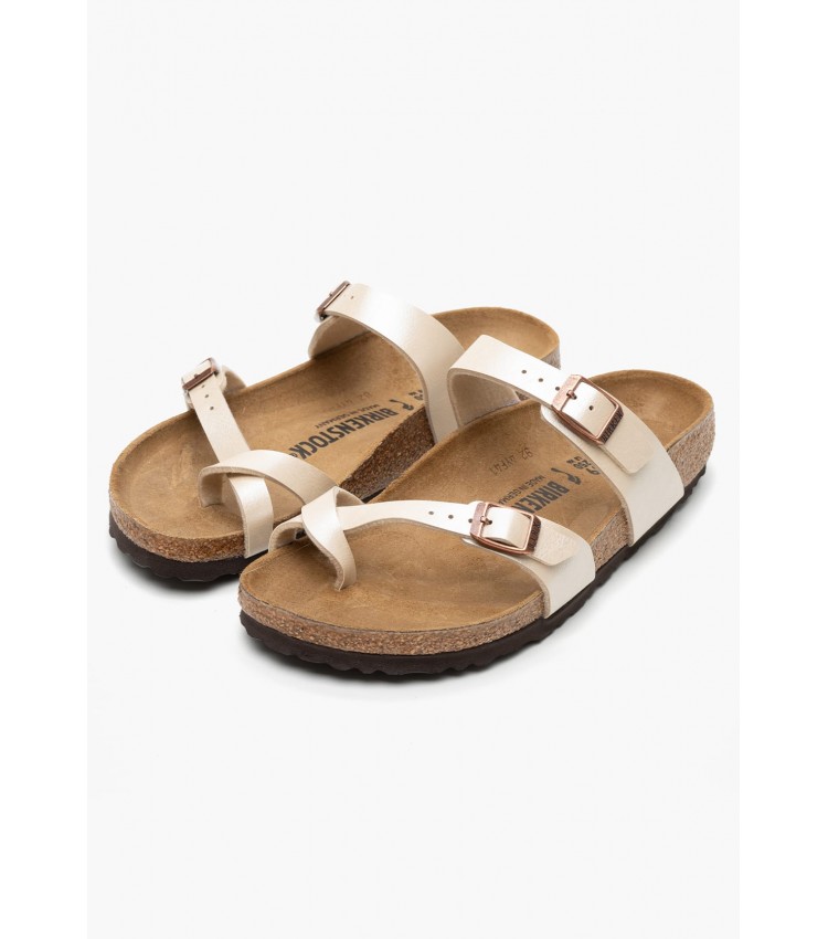 Γυναικεία Flats Mayari.Flor Μπεζ ECOleather Birkenstock Γυναικεία Flats Mayari.Flor Μπεζ ECOleather Birkenstock