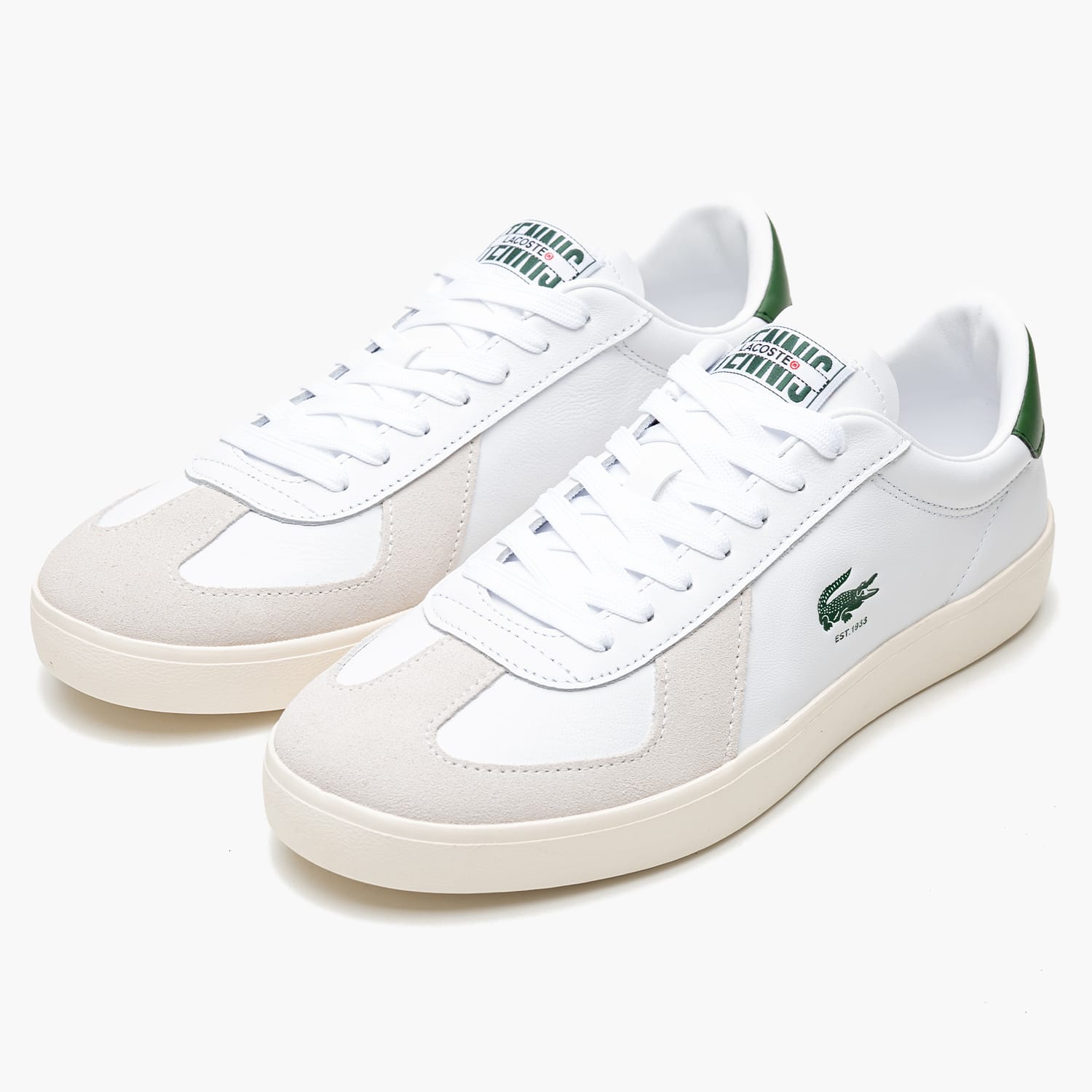 Ανδρικά Παπούτσια Casual Baseshot.Core Άσπρο Δέρμα Lacoste Ανδρικά Παπούτσια Casual Baseshot.Core Άσπρο Δέρμα Lacoste