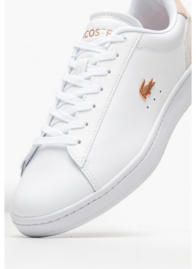 Γυναικεία Παπούτσια Casual Carnaby.Set24 Άσπρο Δέρμα Lacoste