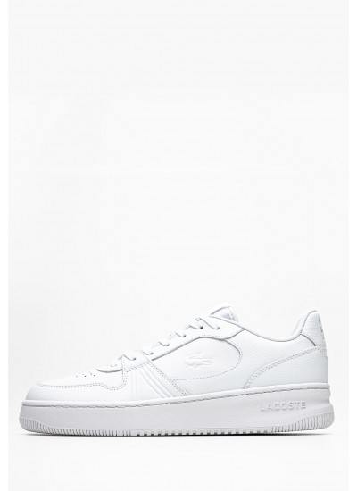 Ανδρικά Παπούτσια Casual L001.Gset Άσπρο Δέρμα Lacoste