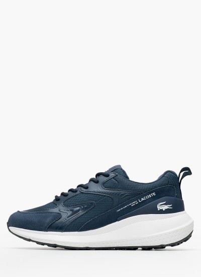 Ανδρικά Παπούτσια Casual L003.Ath Μπλε Δέρμα-Ύφασμα Lacoste