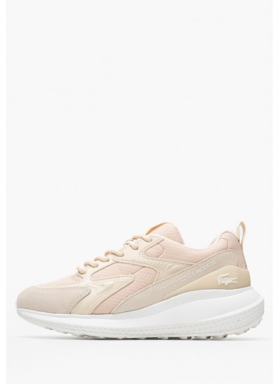 Women Casual Shoes L003.Evo1 Beige ECOleather-Fabric Lacoste