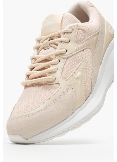 Women Casual Shoes L003.Evo1 Beige ECOleather-Fabric Lacoste