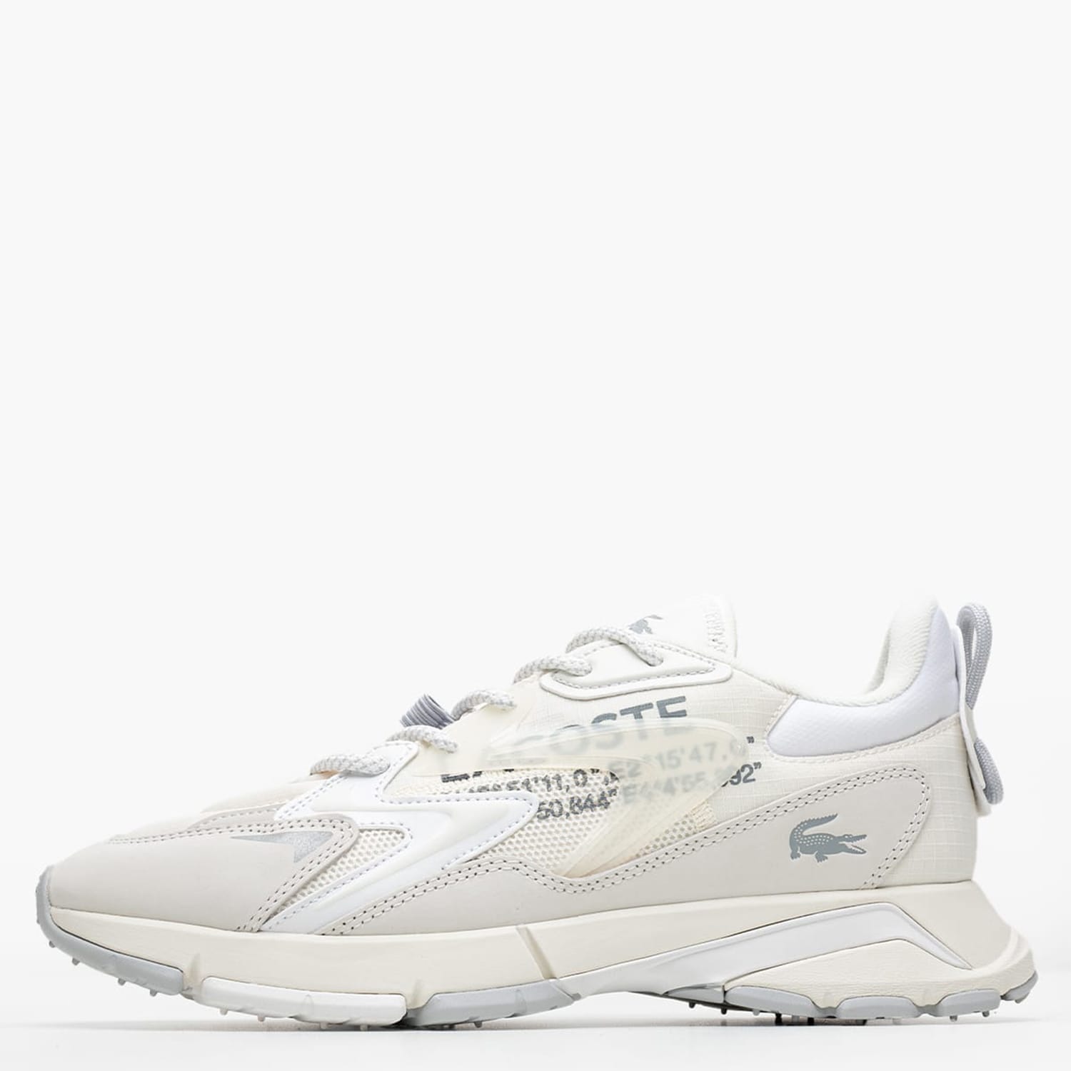 Ανδρικά Παπούτσια Casual L003.Tech Άσπρο Δέρμα-Ύφασμα Lacoste