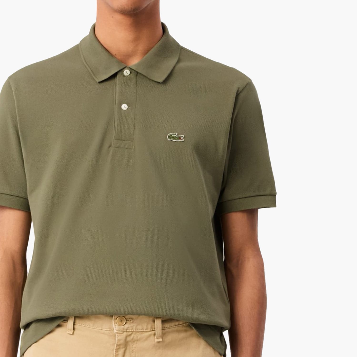 Ανδρικές Μπλούζες L1212 Χακί Βαμβάκι Lacoste