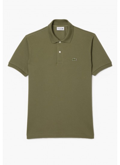 Ανδρικές Μπλούζες L1212 Χακί Βαμβάκι Lacoste