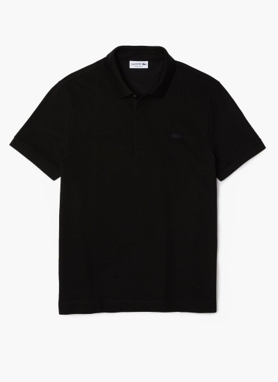 Ανδρικές Μπλούζες TH2508 Μαύρο Βαμβάκι Lacoste