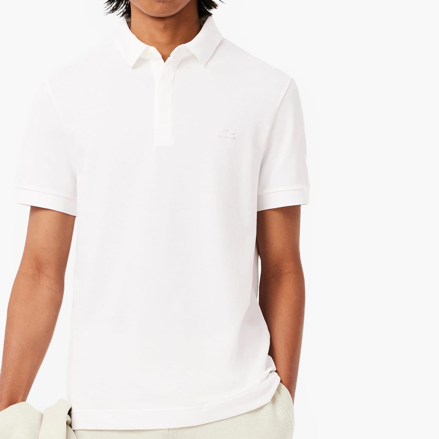 Ανδρικές Μπλούζες PH5522 Άσπρο Βαμβάκι Lacoste