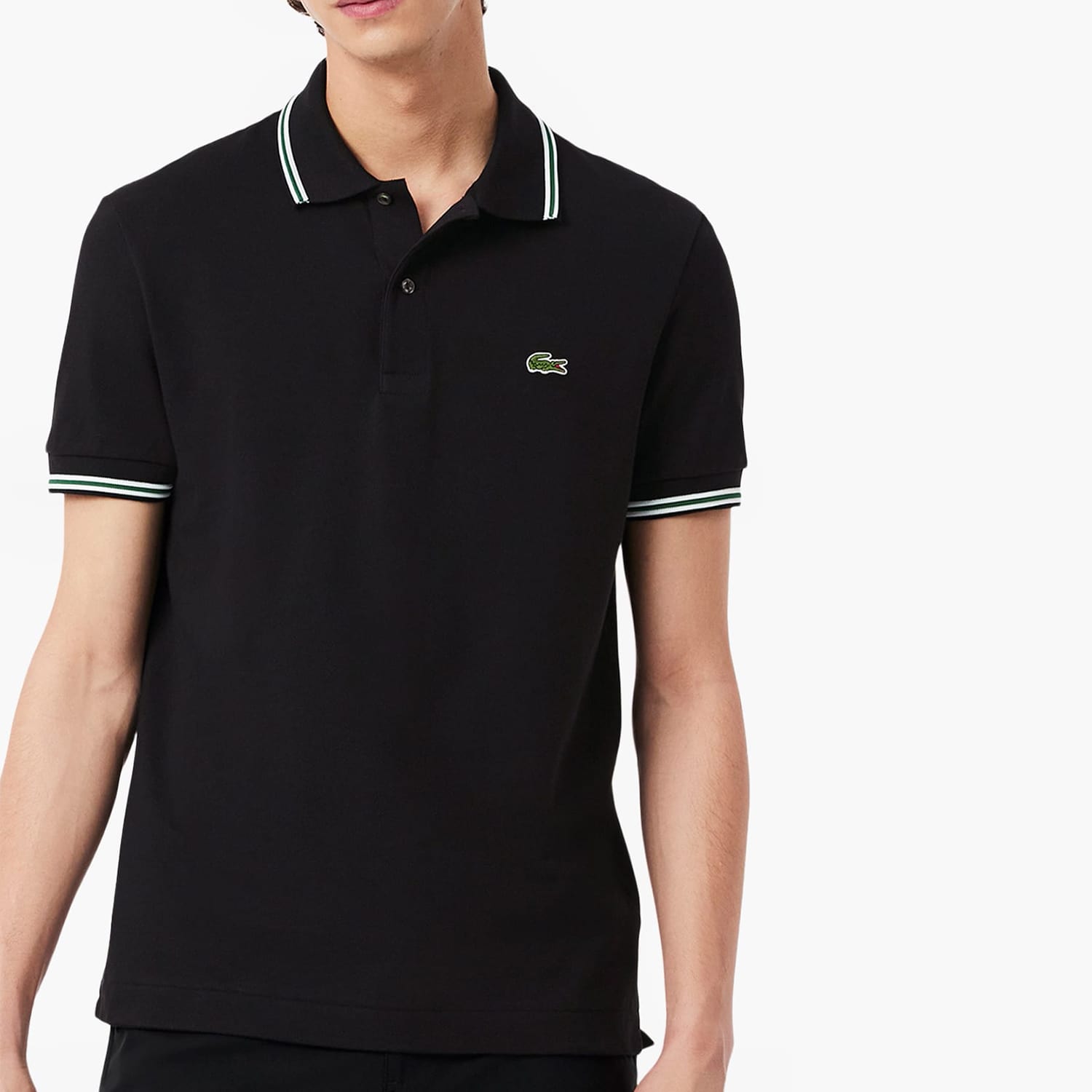 Ανδρικές Μπλούζες PH9875 Μαύρο Βαμβάκι Lacoste