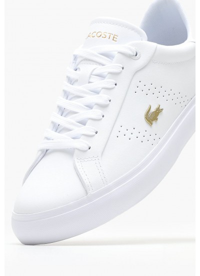 Γυναικεία Παπούτσια Casual Power.Court Άσπρο Δέρμα Lacoste