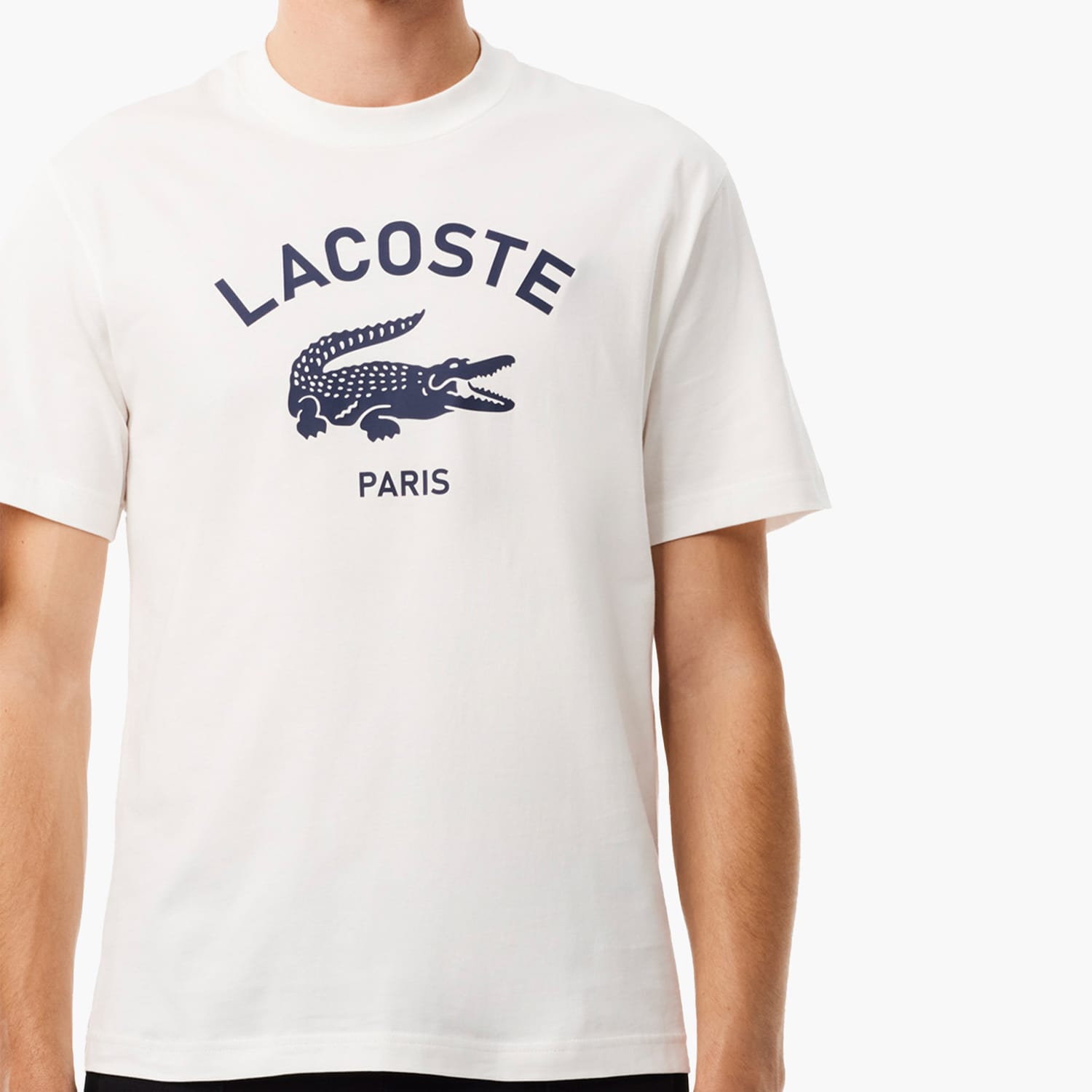 Ανδρικές Μπλούζες TH2733 Άσπρο Βαμβάκι Lacoste