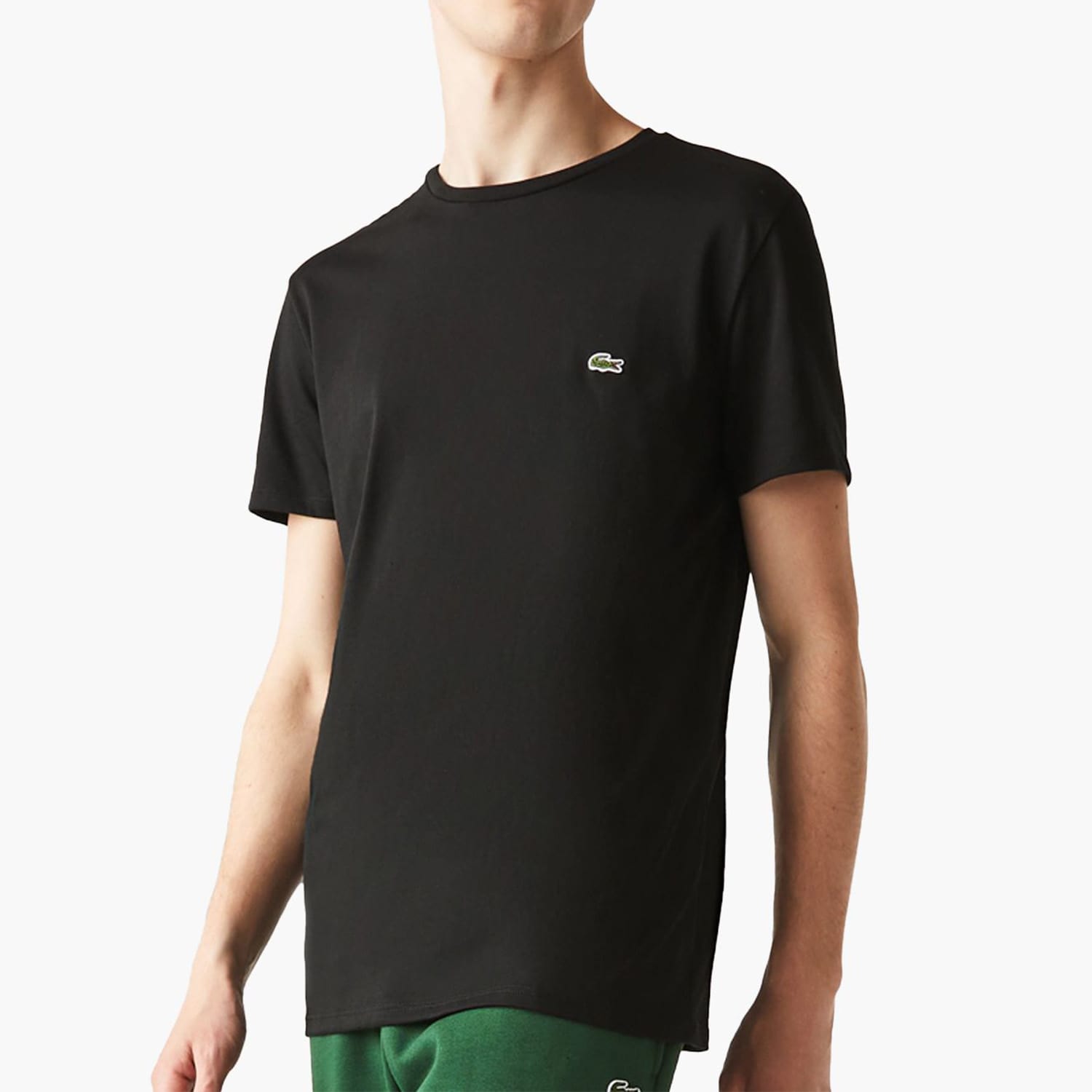 Ανδρικές Μπλούζες TH6709 Μαύρο Βαμβάκι Lacoste