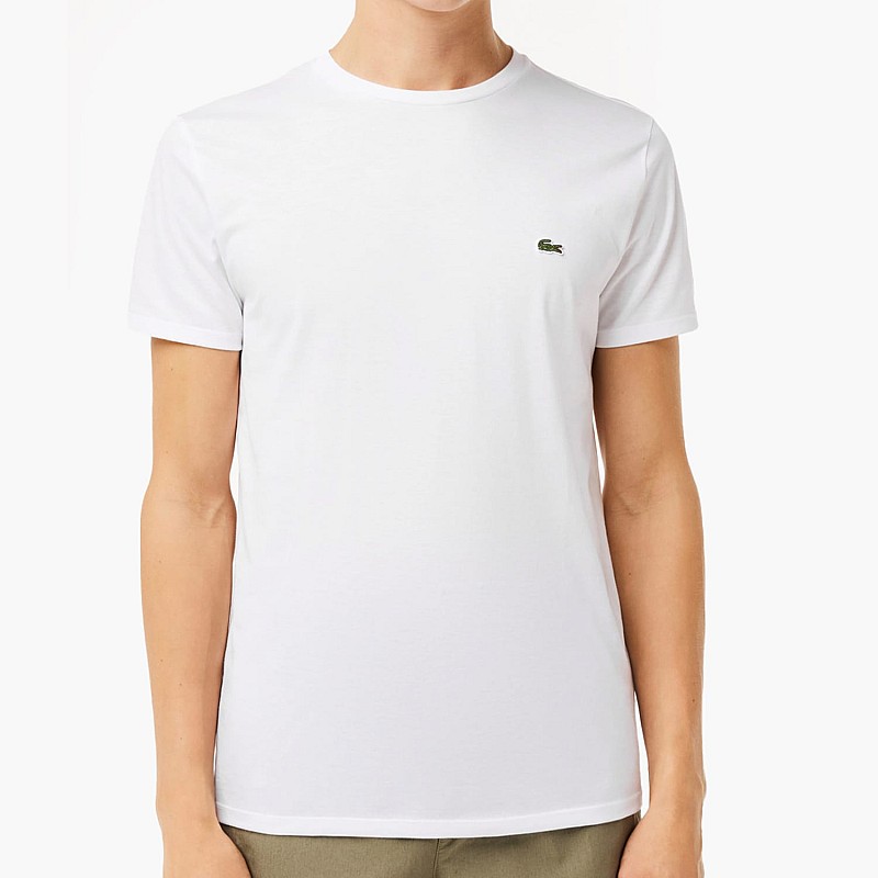 Ανδρικές Μπλούζες TH6709 Άσπρο Βαμβάκι Lacoste