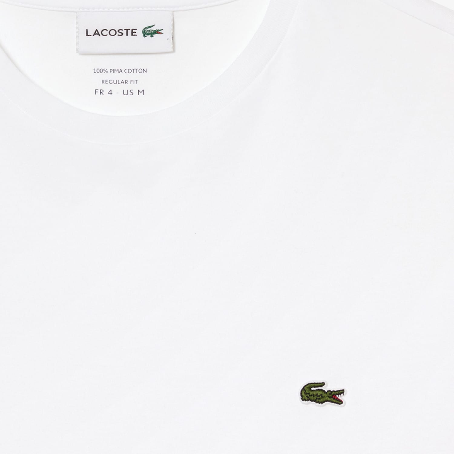 Ανδρικές Μπλούζες TH6709 Άσπρο Βαμβάκι Lacoste