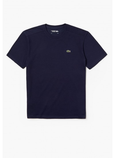 Ανδρικές Μπλούζες TH7618 Σκούρο Μπλε Βαμβάκι Lacoste