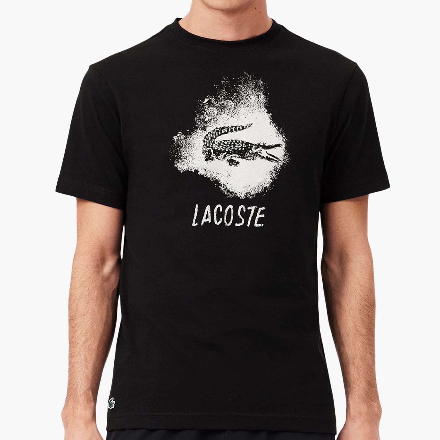 Ανδρικές Μπλούζες TH8917 Μαύρο Βαμβάκι Lacoste