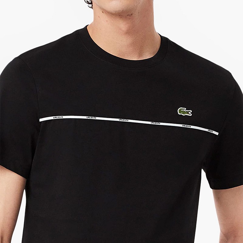 Ανδρικές Μπλούζες TH9842 Μαύρο Βαμβάκι Lacoste