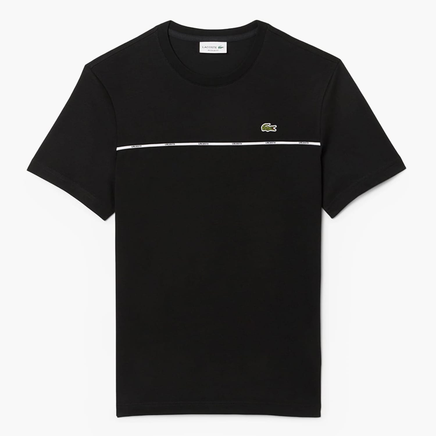 Ανδρικές Μπλούζες TH9842 Μαύρο Βαμβάκι Lacoste