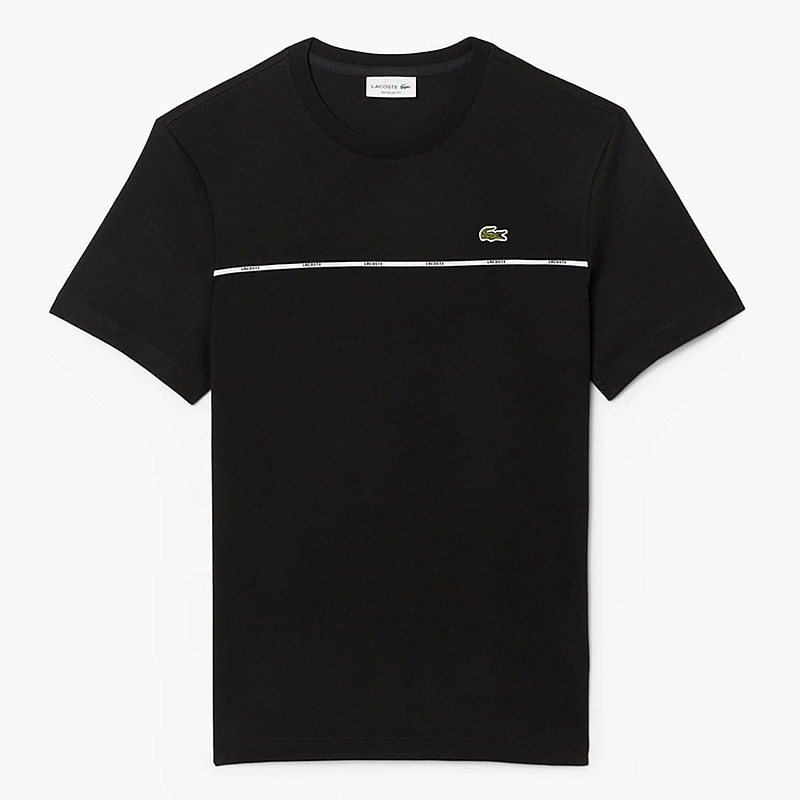 Ανδρικές Μπλούζες TH9842 Μαύρο Βαμβάκι Lacoste
