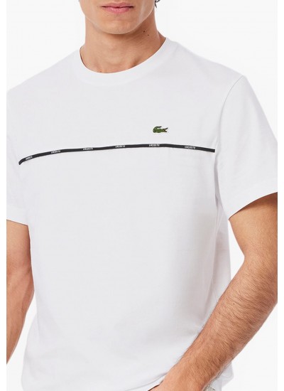 Ανδρικές Μπλούζες Ls.Crew.Top Άσπρο Βαμβάκι Ralph Lauren