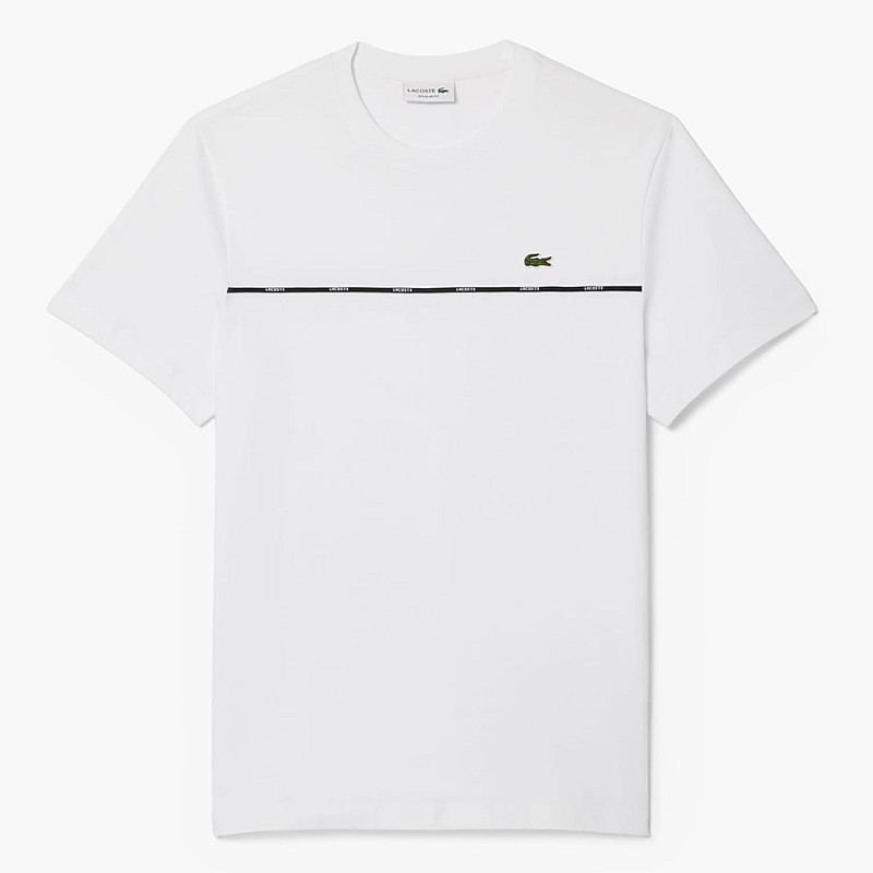 Ανδρικές Μπλούζες TH9842 Άσπρο Βαμβάκι Lacoste