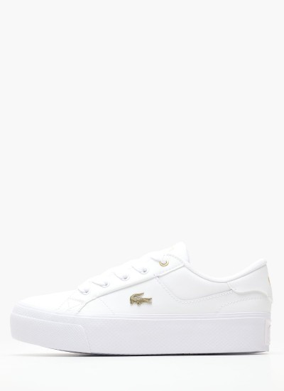 Γυναικεία Παπούτσια Casual Court.Zero Μπεζ Δέρμα Lacoste