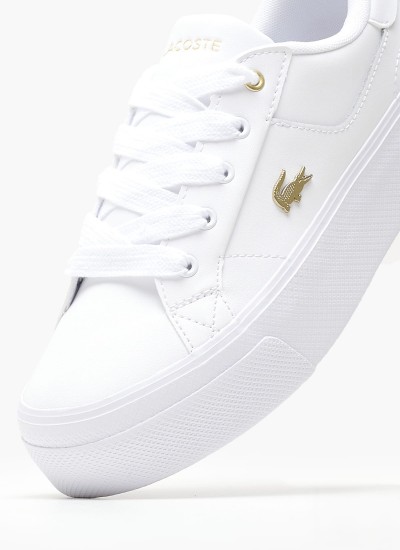 Γυναικεία Παπούτσια Casual Court.Zero Μπεζ Δέρμα Lacoste