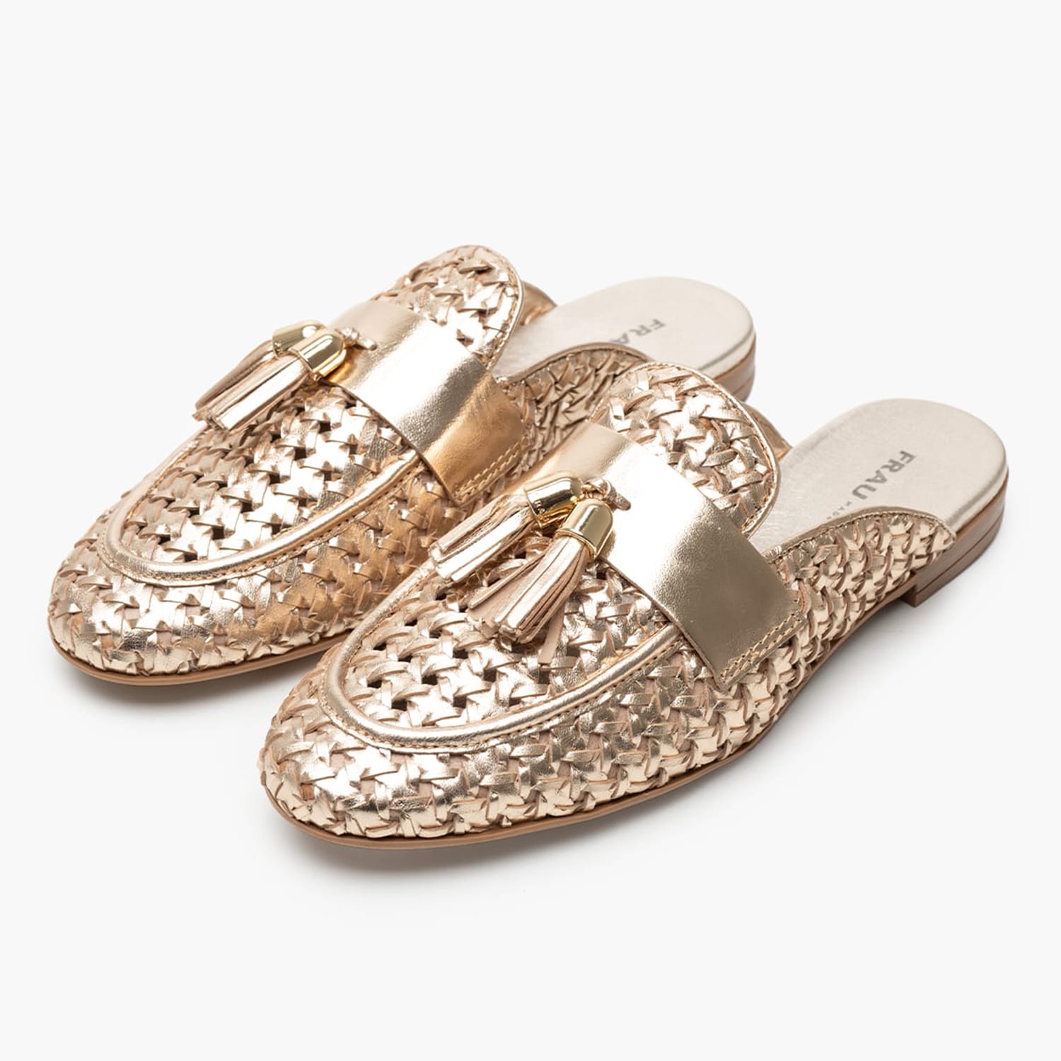 Women Mules 95X7 Gold Leather Frau Women Mules 95X7 Gold Leather Frau