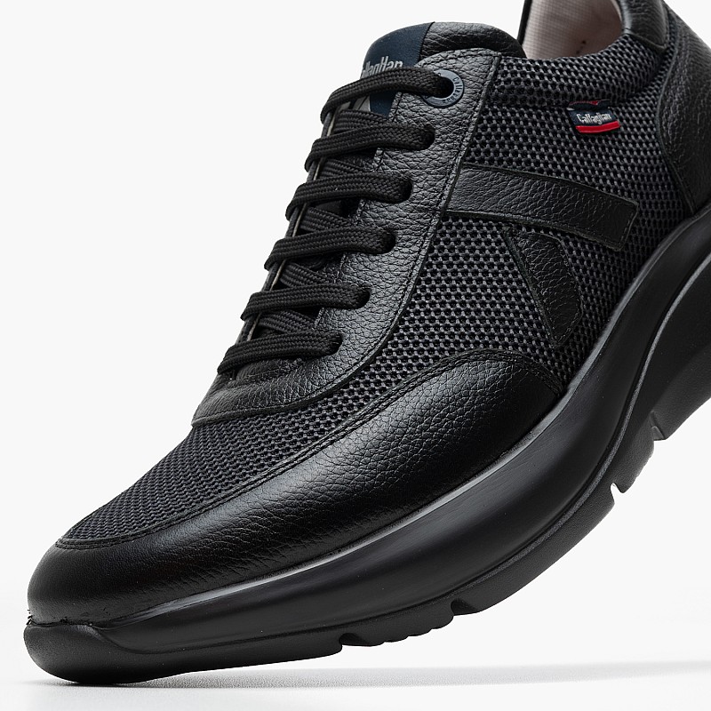 Ανδρικά Παπούτσια Casual 61201.Lth Μαύρο Δέρμα-Ύφασμα Callaghan