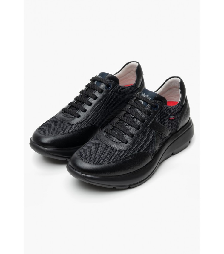 Men Casual Shoes 61201.Lth Black Leather-Fabric Callaghan Men Casual Shoes 61201.Lth Black Leather-Fabric Callaghan