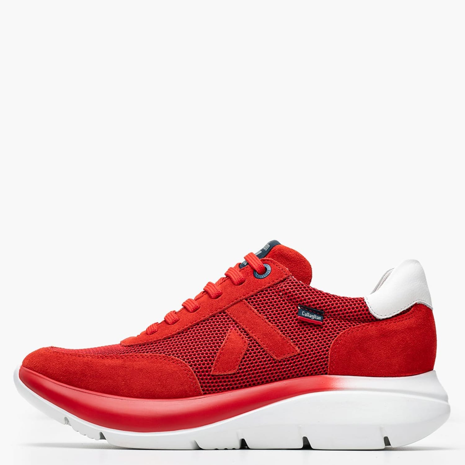 Ανδρικά Παπούτσια Casual 61201 Κόκκινο Δέρμα Καστόρι-Ύφασμα Callaghan