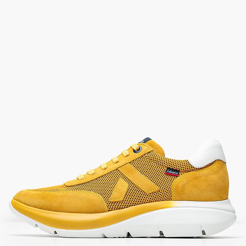 Ανδρικά Παπούτσια Casual 61201 Κίτρινο Δέρμα Καστόρι-Ύφασμα Callaghan