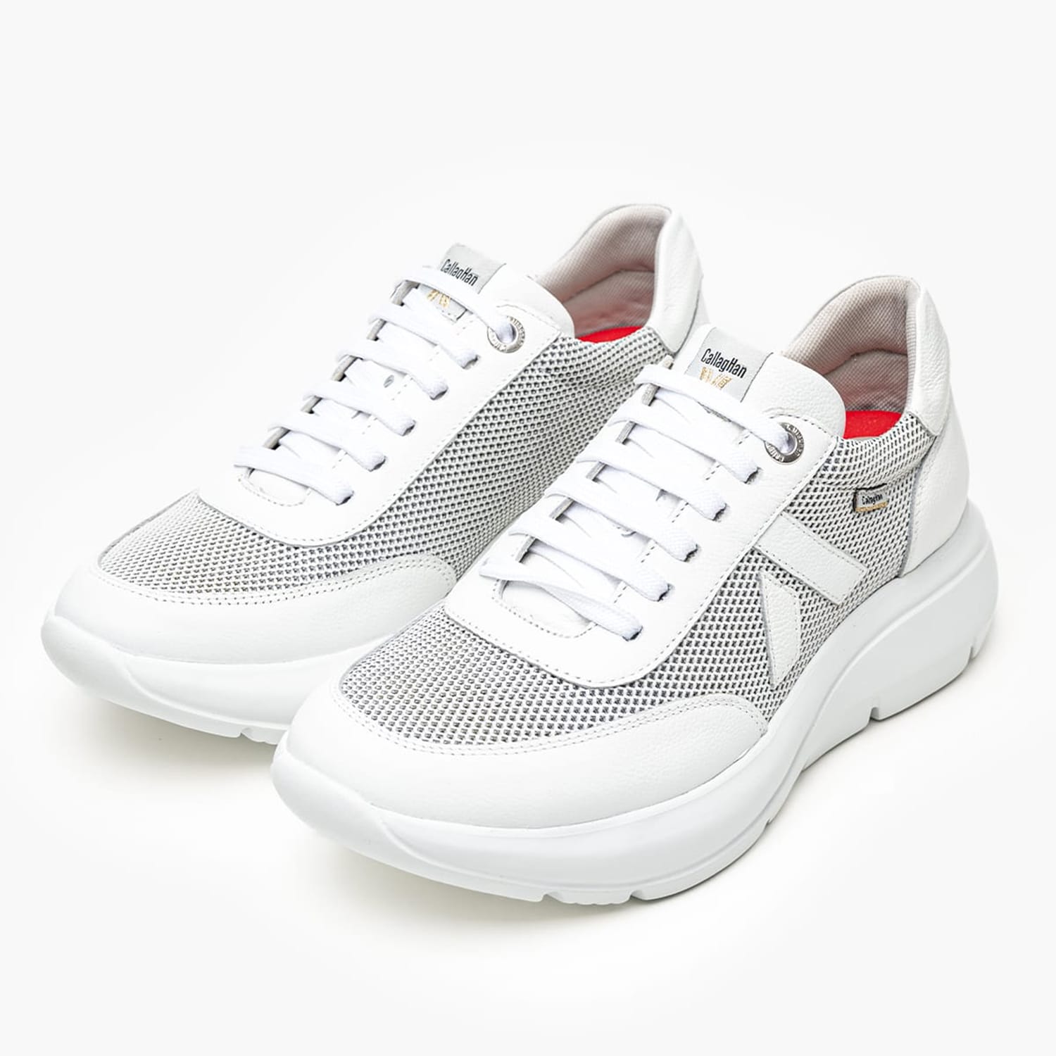 Women Casual Shoes 62400 White Leather-Fabric Callaghan Women Casual Shoes 62400 White Leather-Fabric Callaghan