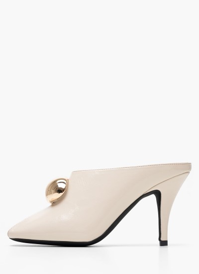 Γυναικεία Mules Cheeky Μπεζ Δέρμα Jeffrey Campbell