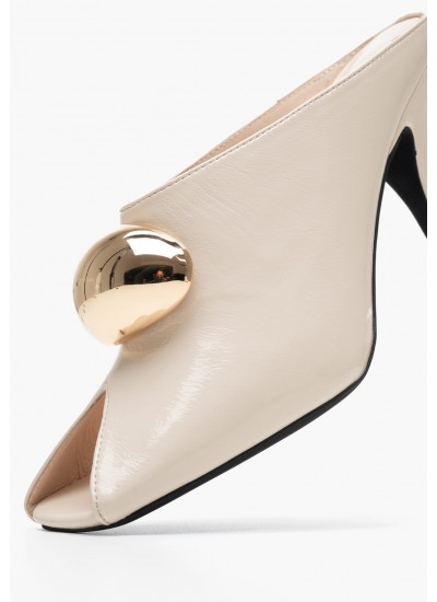 Γυναικεία Mules Cheeky Μπεζ Δέρμα Jeffrey Campbell