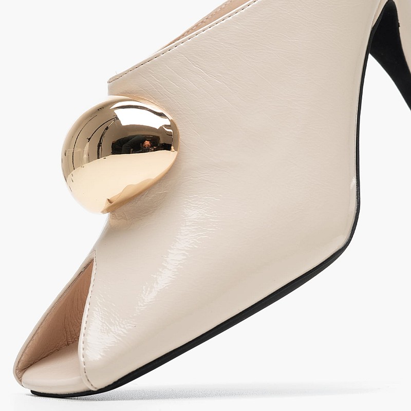 Γυναικεία Mules Cheeky Μπεζ Δέρμα Jeffrey Campbell