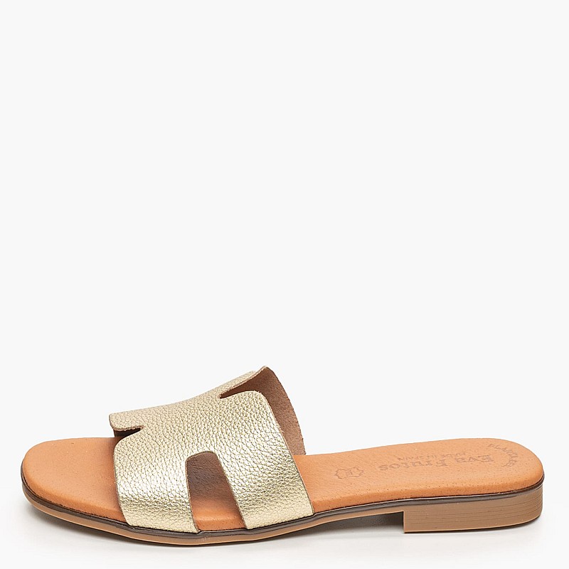 Γυναικεία Flats 3053 Χρυσό Δέρμα Eva Frutos